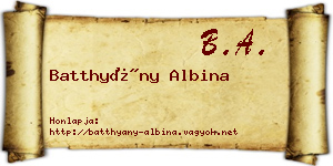 Batthyány Albina névjegykártya